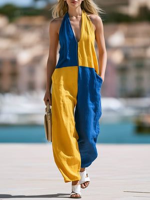 The Aloysia Cotton Linen Jumpsuit