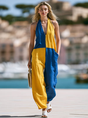 The Aloysia Cotton Linen Jumpsuit