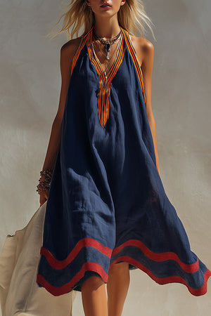 The Modwenne Cotton Linen Midi Dress
