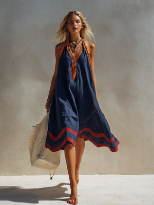The Modwenne Cotton Linen Midi Dress