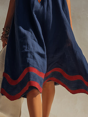 The Modwenne Cotton Linen Midi Dress