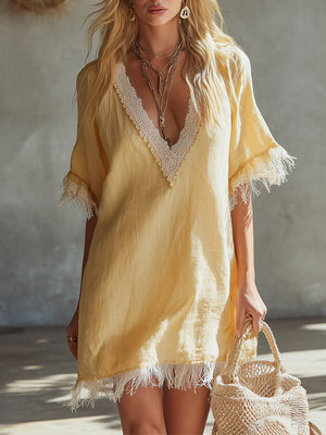 The Nivelle Cotton Linen Mini Dress