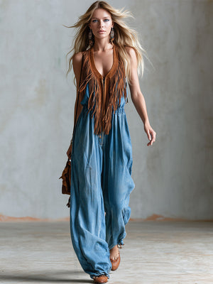 The Alfreda-Marie Denim Jumpsuit