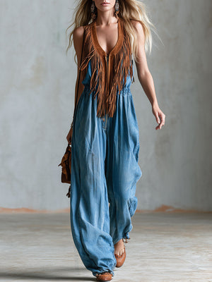The Alfreda-Marie Denim Jumpsuit