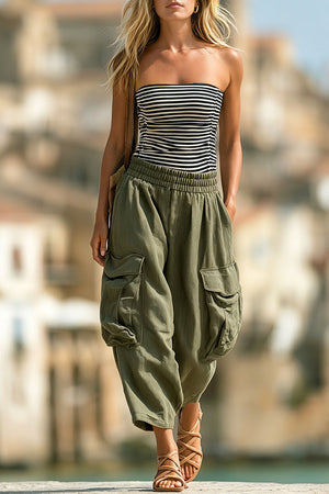 The Tiphaine Striped Linen Set