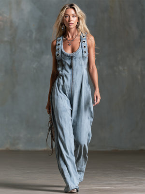 The Acacie Denim Jumpsuit