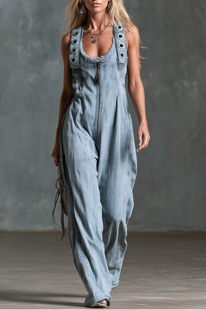 The Acacie Denim Jumpsuit