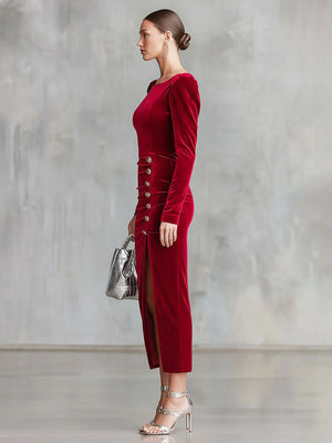 The Agrippine Velvet Midi Dress