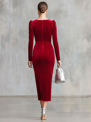 The Agrippine Velvet Midi Dress