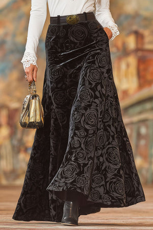 The Honorine-Rose Velvet Skirt