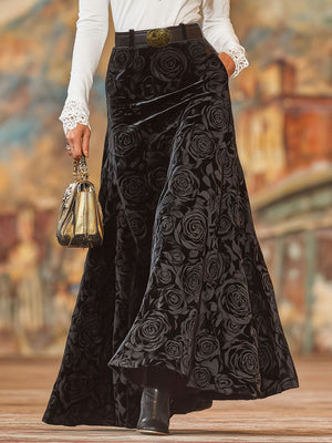 The Honorine-Rose Velvet Skirt