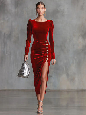 The Agrippine Velvet Midi Dress