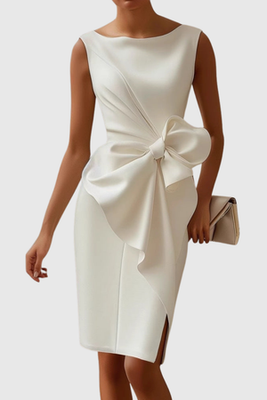 Bow-Detail Bodycon Midi Dress