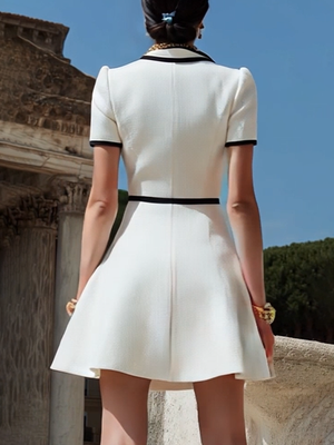 The Ermengarde Cotton Linen Mini Dress
