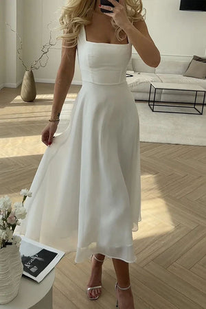 Square Neck Midi Dress