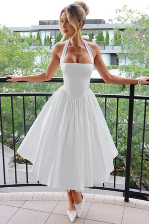 Flowing Halter Midi Dress