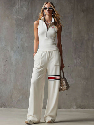The Clotilde Striped Denim Set