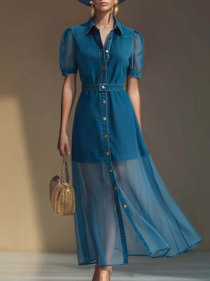 The Bolande Denim Maxi Dress
