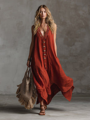 The Joachime Cotton Linen Maxi Dress