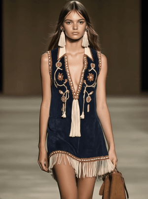 The Cendrine Suede Mini Dress