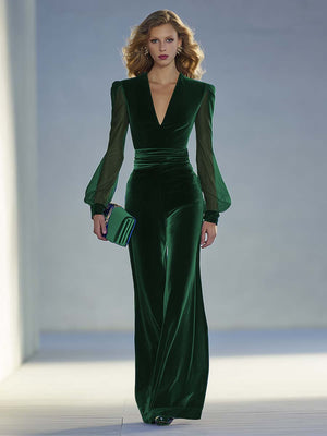 The Isaline-Rose Velvet Jumpsuit
