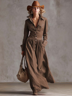 The Marie-Claire Cotton Linen Maxi Dress