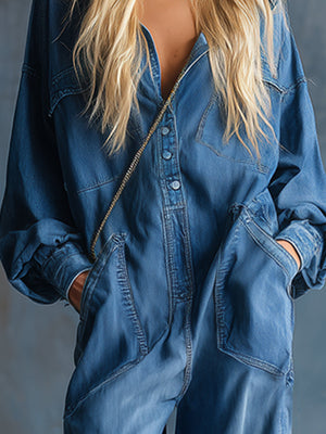 The Idelette Denim Jumpsuit