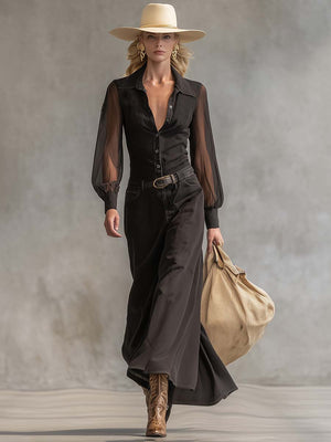 The Nicolette Denim Maxi Dress