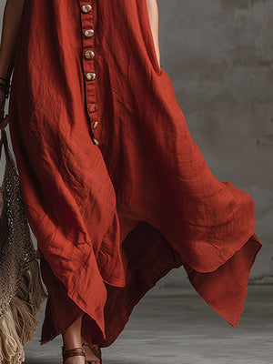 The Joachime Cotton Linen Maxi Dress