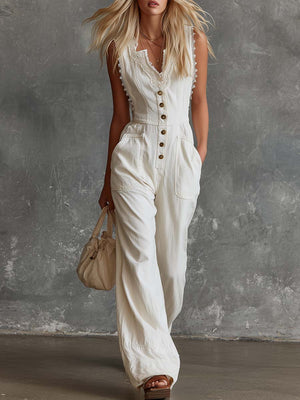 The Gudelinde Cotton Linen Jumpsuit