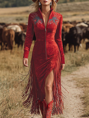 The Betrys Suede Midi Dress