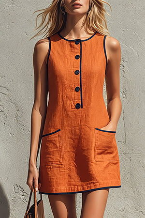 The Alberte Cotton Linen Mini Dress