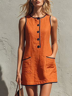 The Alberte Cotton Linen Mini Dress
