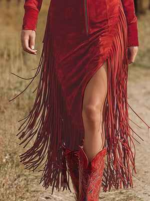 The Betrys Suede Midi Dress
