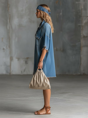 The Bathilde Denim Mini Dress
