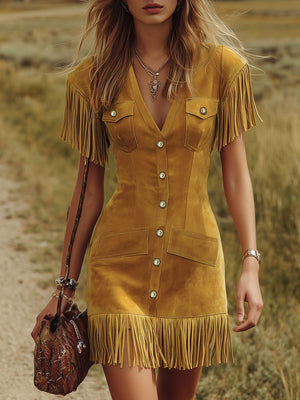 The Émérentienne Suede Mini Dress