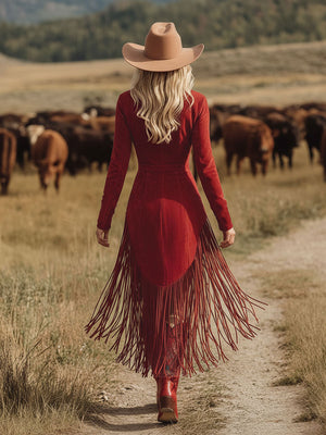 The Betrys Suede Midi Dress