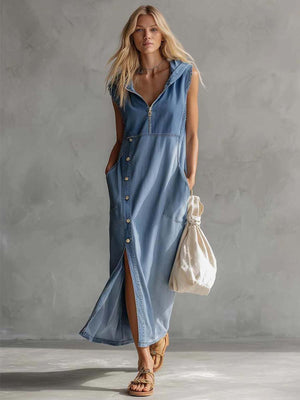 The Élianne Denim Midi Dress