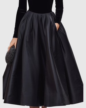 Velvet & Satin Midi Dress