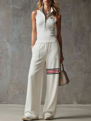 The Clotilde Striped Denim Set