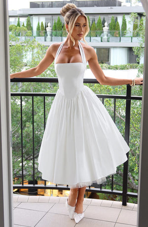 Flowing Halter Midi Dress
