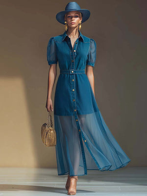 The Bolande Denim Maxi Dress