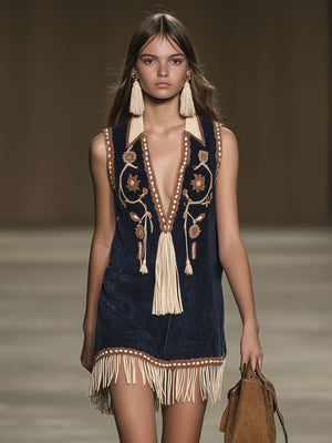 The Cendrine Suede Mini Dress