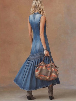 The Caroline Denim Maxi Dress