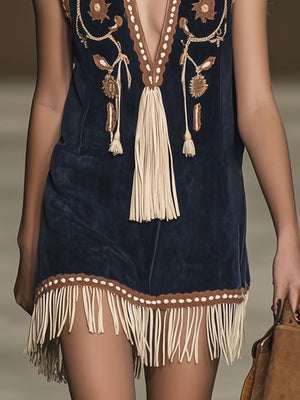 The Cendrine Suede Mini Dress