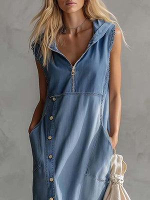 The Élianne Denim Midi Dress