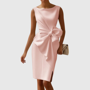 Bow-Detail Bodycon Midi Dress