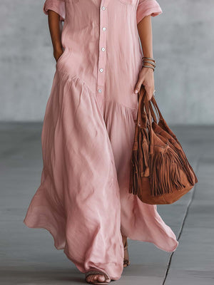 The Christel Cotton Linen Maxi Dress