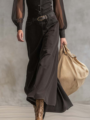 The Nicolette Denim Maxi Dress