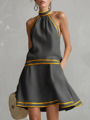 The Annonciade Cotton Linen Mini Dress